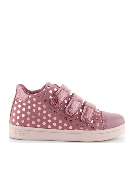 J Djrock Kids Sneakers High Anatomic with Scratch Pink