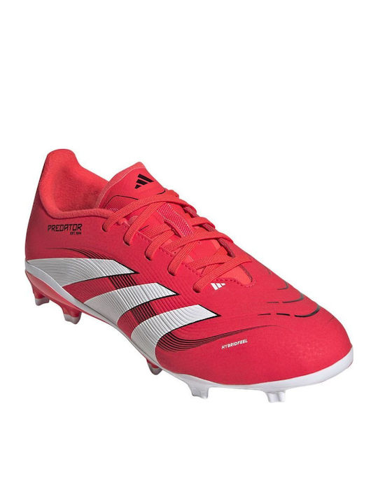 Ghete de Fotbal Pentru Copii Predator League Cu Crampoane Roșu / Alb Cloud / Negru Core