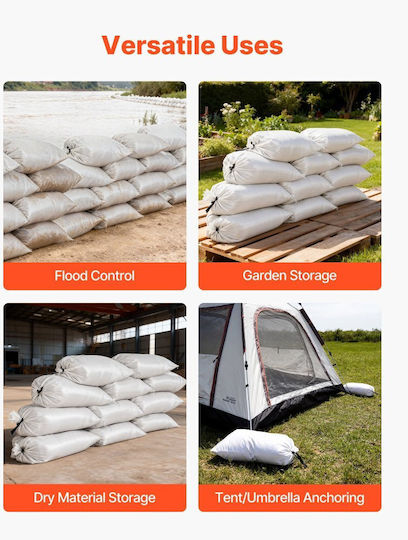 Vevor Trash Bags Reinforced by the Kilo for Rubble 66x40cm 500pcs Beige
