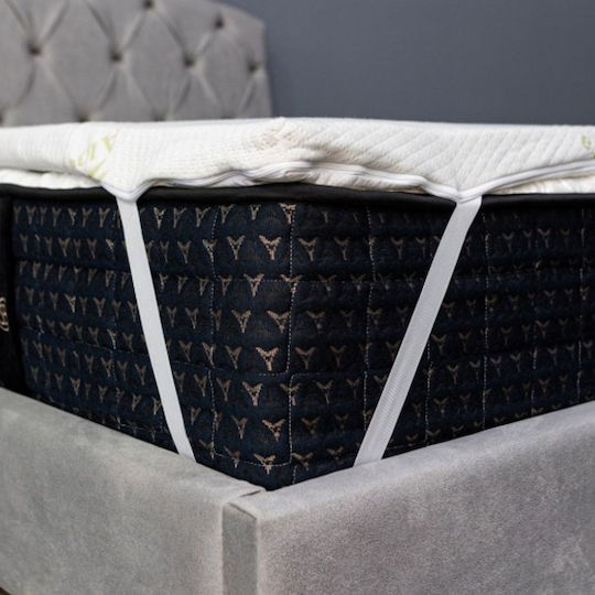 Como felt & wadding producers Mattress Topper Double Foam Infused with Aloe & Removable Cover 140x190x4cm