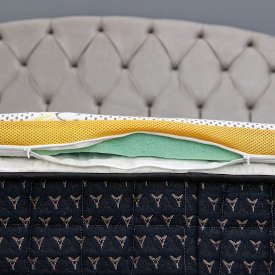 Como felt & wadding producers Mattress Topper Double Foam with Removable Cover 150x200x4cm