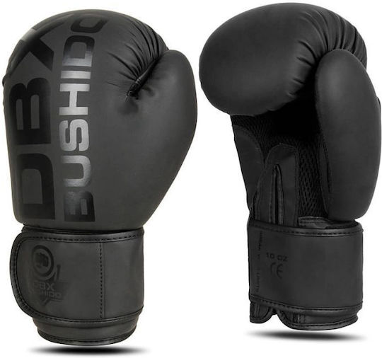 DBX Bushido Boxing Gloves made of Synthetic Leather for Match Black