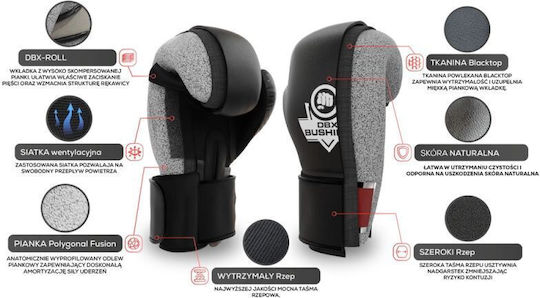 DBX Bushido Boxhandschuhe Leder für Kampf Weiß