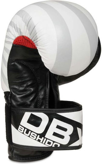 DBX Bushido Boxhandschuhe Leder für Kampf Weiß