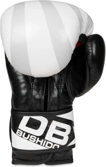 DBX Bushido Boxhandschuhe Leder für Kampf Weiß