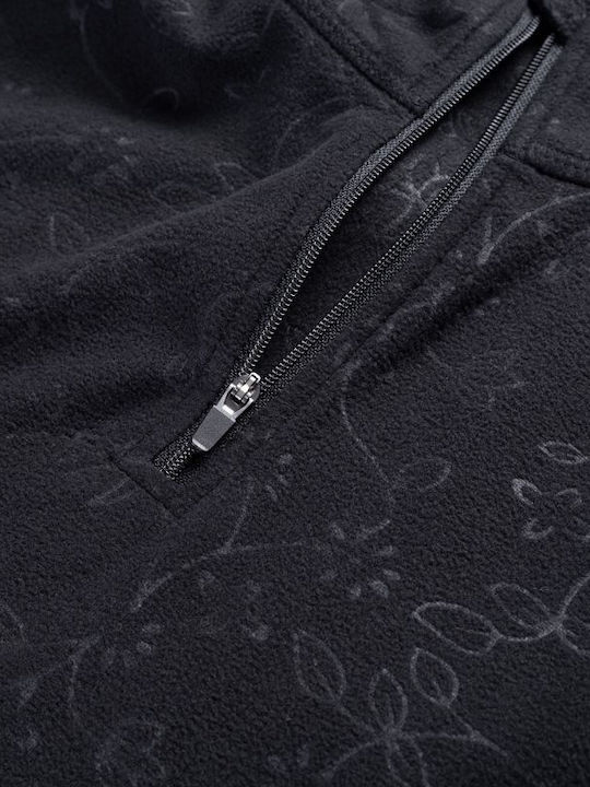 Fleece Damen Jacke in Schwarz Farbe