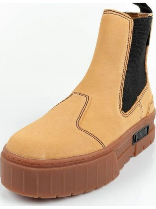 Meyze Chelsea Suede Women's Chelsea Boots Yellow