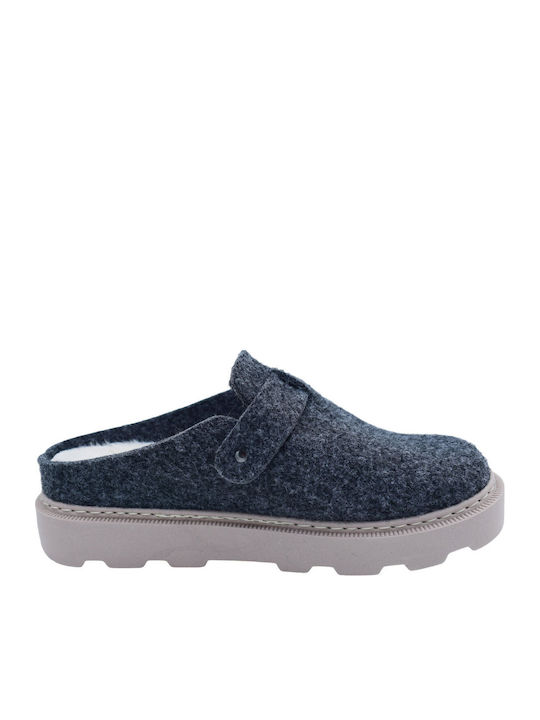 Anatomical Women's Slippers with Fur Navy Blue