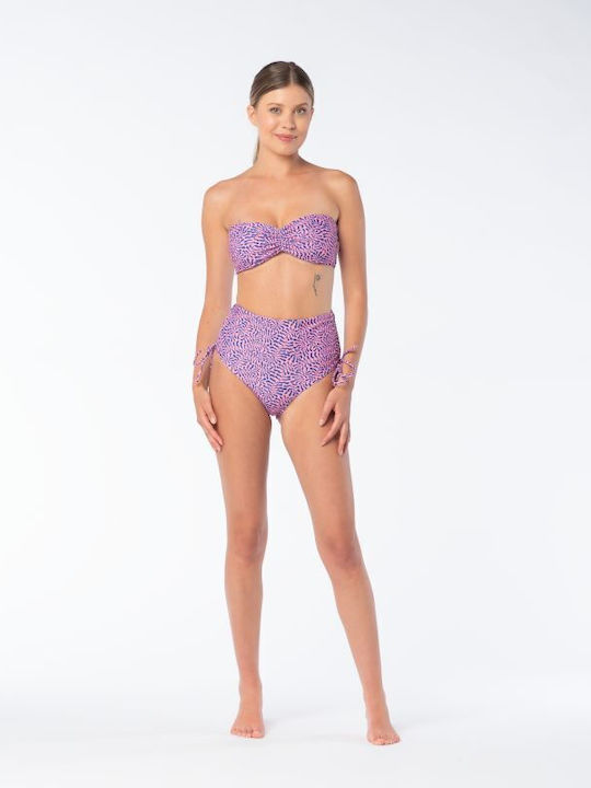 Bikini Slip Talie Înaltă Violet