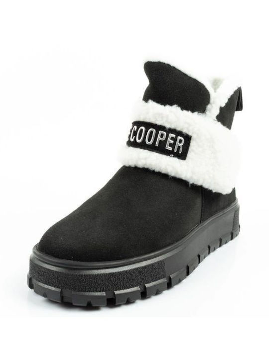 Leder Stiefeletten Damen Schwarz
