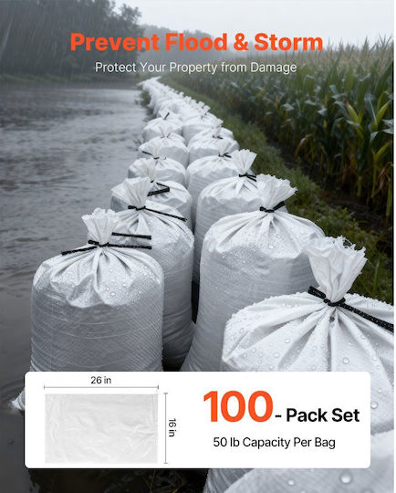 Vevor Trash Bags Reinforced by the Kilo for Rubble 66x40cm 100pcs Beige