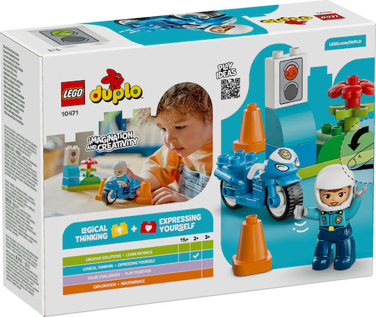 LEGO Duplo Blue Police Motorcycle for 2+ Years 11 Pieces