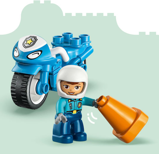 LEGO Duplo Blue Police Motorcycle for 2+ Years 11 Pieces