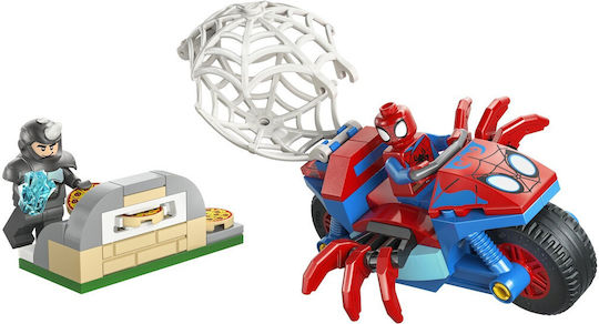 LEGO Spider-Man Spidey on His Motorcycle vs Rhino for Ages 4+ 61 Pieces