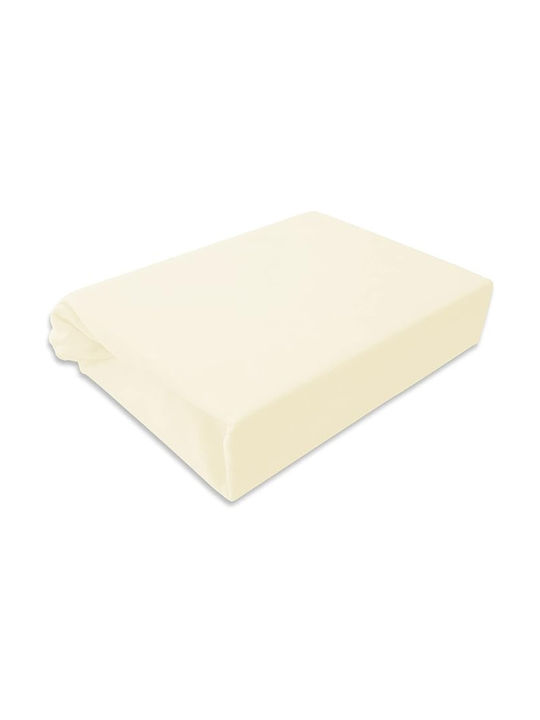 Kotonia Home Cearșaf pentru bebeluși Pentru Patut Bumbac cu Cauciuc Ecru 60x120buc