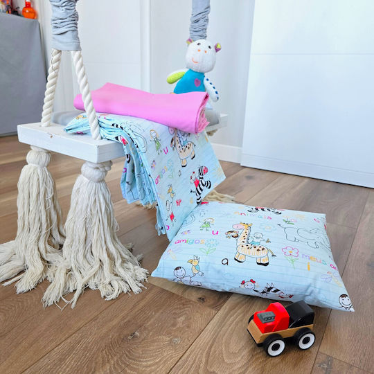 Kotonia Home Set Baby Bettlaken Für Krippe Baumwolle Angepasst Rosa 60x120cm
