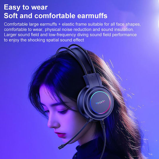 Yesido EK05 On Ear Gaming Headset με σύνδεση USB for PC