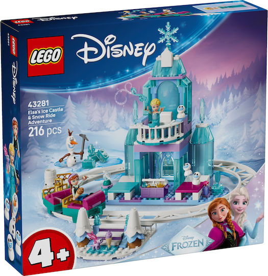 LEGO Disney Леденият Замък на Елза и Приключение със Снежна Шейна за 4+ Години 216 Бройки