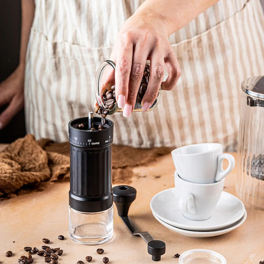 Manual Coffee Grinder Kinghoff Kh 2002 30 G Ceramic Mechanism Gradual Fineness Adjustment Black