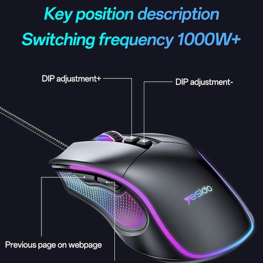 Yesido KB20 Gaming Maus 7200 DPI Schwarz