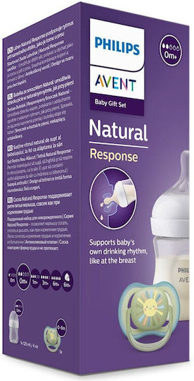 Philips Set Plastic Baby Bottles Natural Anti-colic with Silicone Teat for 0-6 Months Transparent 125ml