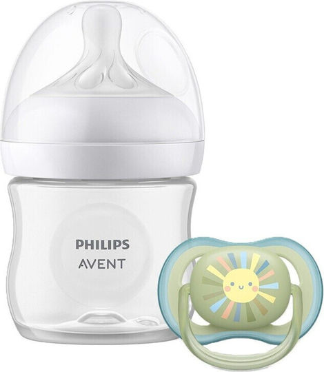 Philips Set Plastic Baby Bottles Natural Anti-colic with Silicone Teat for 0-6 Months Transparent 125ml