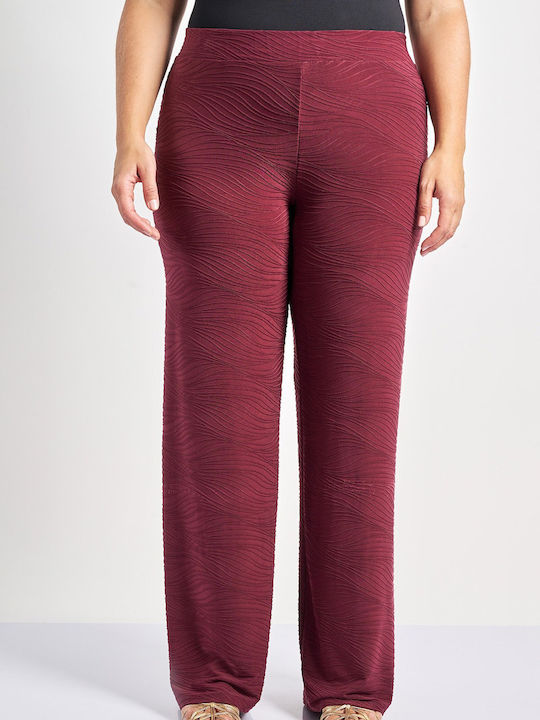 Femei Din material textil Pantaloni cu elastic cu Croială Dreaptă Roșie