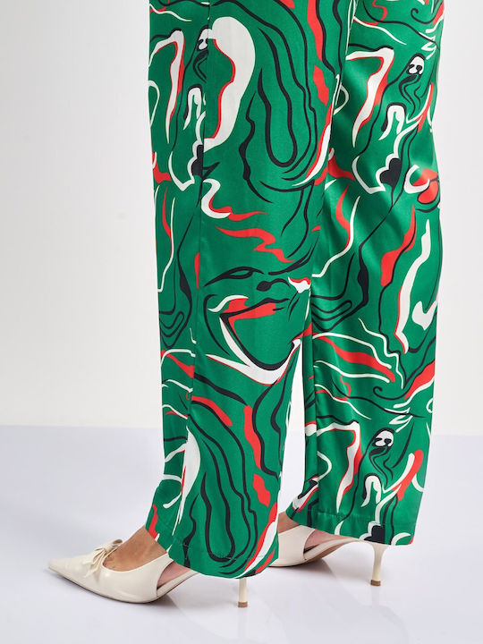 Femei Floral Set cu Pantaloni cu elastic cu Croială Dreaptă Floral