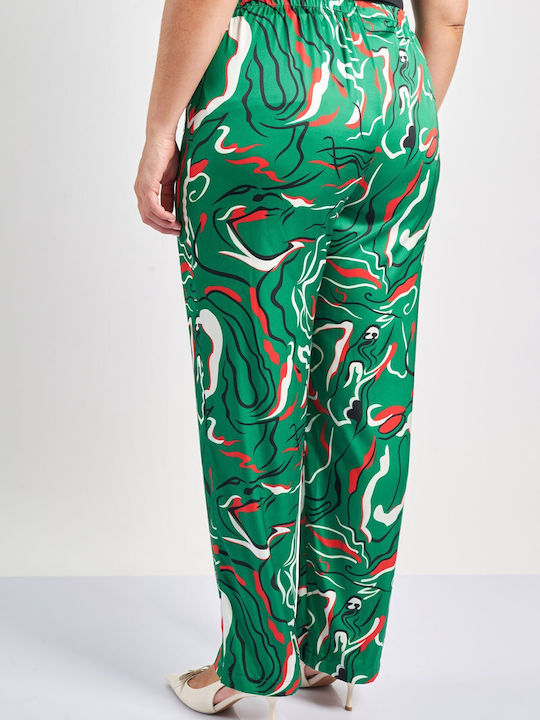 Femei Floral Set cu Pantaloni cu elastic cu Croială Dreaptă Floral
