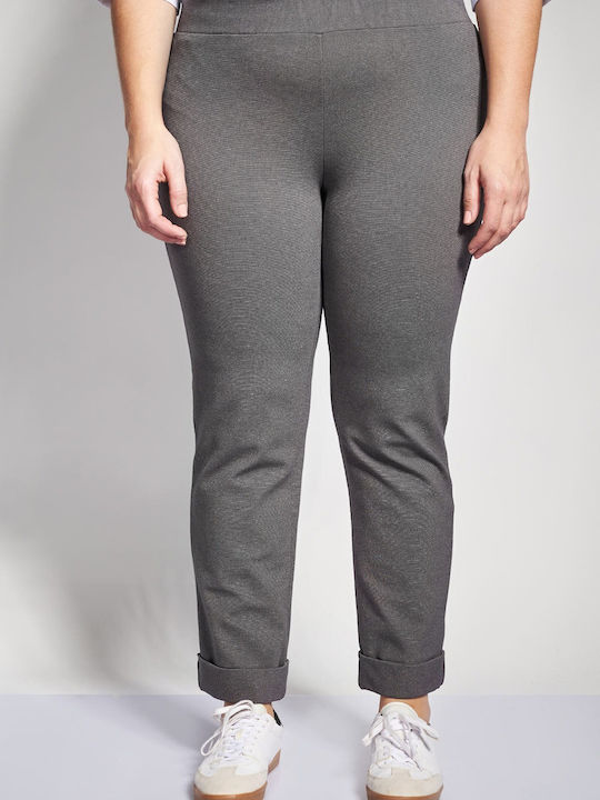 Dama Tesatura Pantaloni cu Elastic Gri