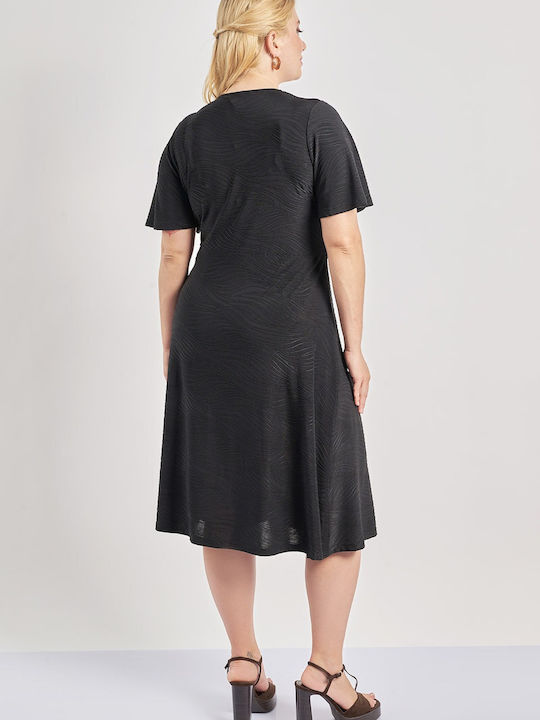 Rochie De Vară Midi Wrap-Around Neagră