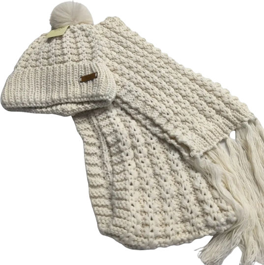 Beanie Beanie Knitted in Beige color