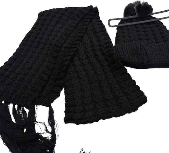 Beanie Γυναικείος Σκούφος Πλεκτός σε Μαύρο χρώμα