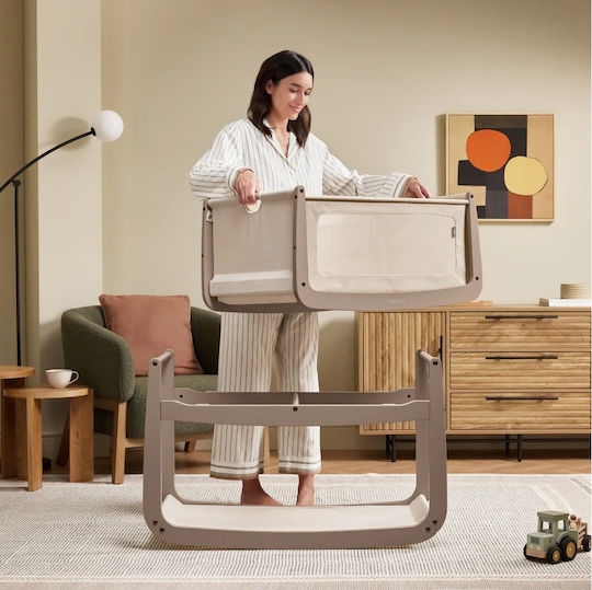 Snuz Wiege mit Matratze und Rädern Braun