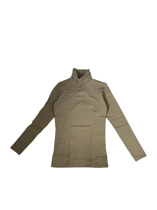 Women's Long Sleeve Turtleneck T-Shirt Mocha (tortora)