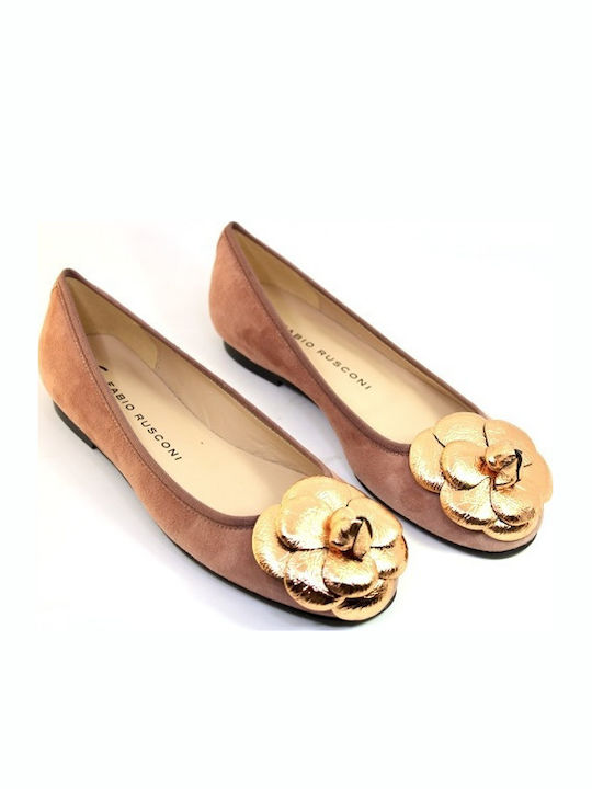 Wildleder Damen Ballerinas in Beige Farbe