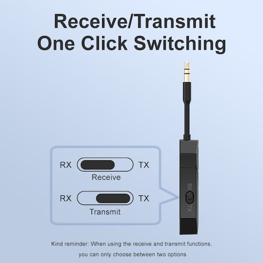 M126 Transmițător Receptor Audio Bluetooth 5.4 Wireless Portabil Compatibil TV PC Boxe Căști 3.5mm Aux Baterie Reîncărcabilă Mod Dublu Tx Rx Negru