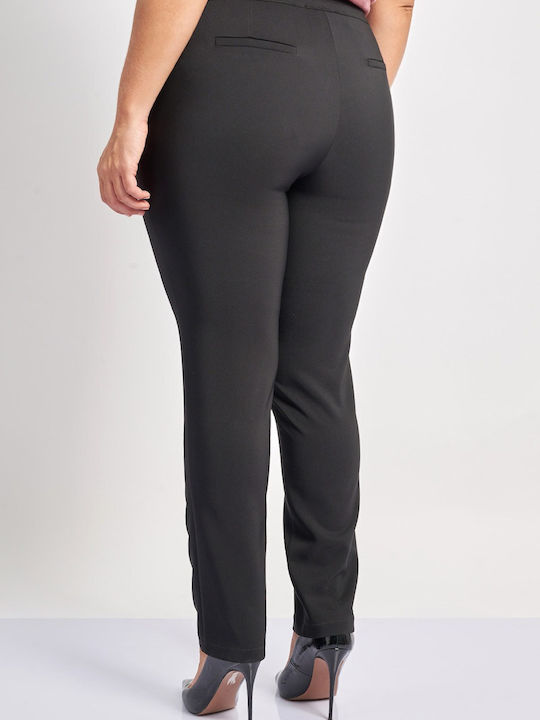 Dama Tesatura Pantaloni cu Croială Slim Negru