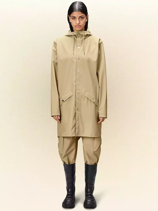 Women's for Hiking Short Lifestyle Jacket Waterproof for Spring or Autumn Beige