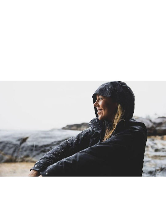 Aden Women's for Hiking Short Sports Jacket Waterproof for Winter with Hood Black