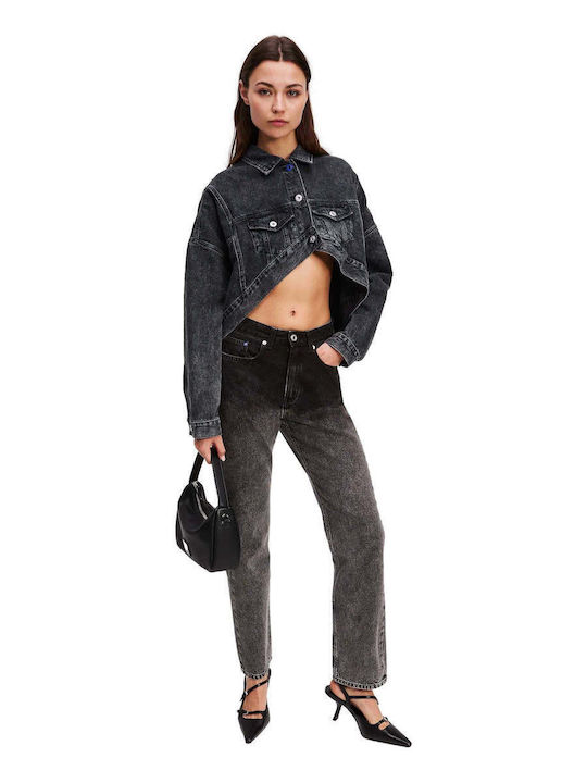 Women's Crop Jean Jacket for Spring or Autumn Denim