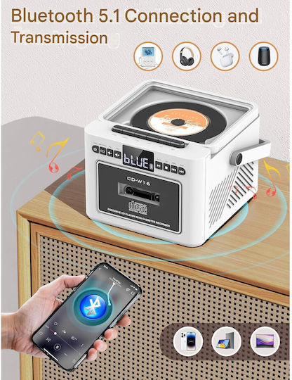 Tragbares Radio-CD-Spieler mit Radio / USB Weiß
