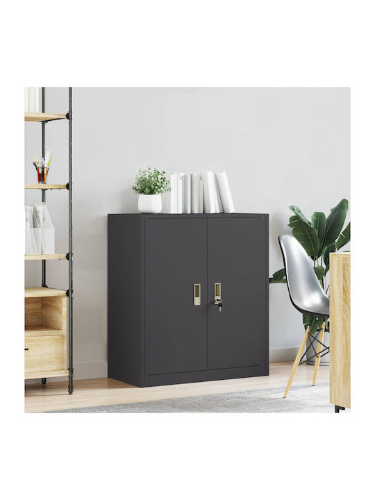 Ντουλάπι Γραφείου Μεταλλικό Μαύρο 80x40x90cm