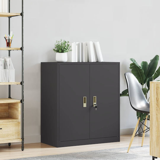 Метален Черен Офисен Шкаф 80x40x90см