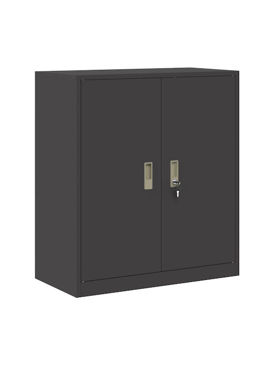 Ντουλάπι Γραφείου Μεταλλικό Μαύρο 80x40x90cm