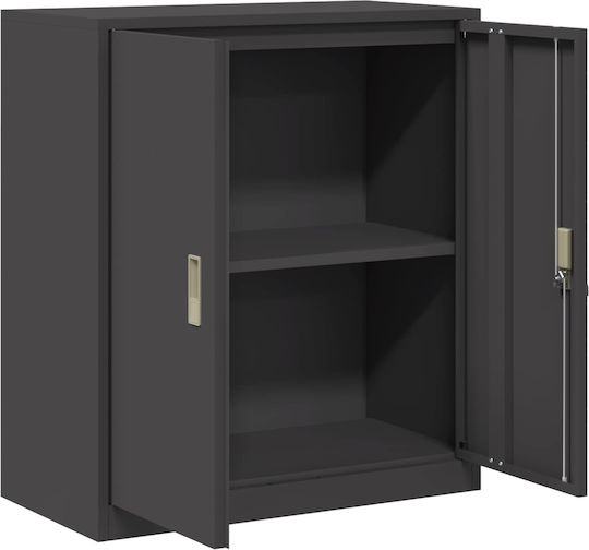 Метален Черен Офисен Шкаф 80x40x90см