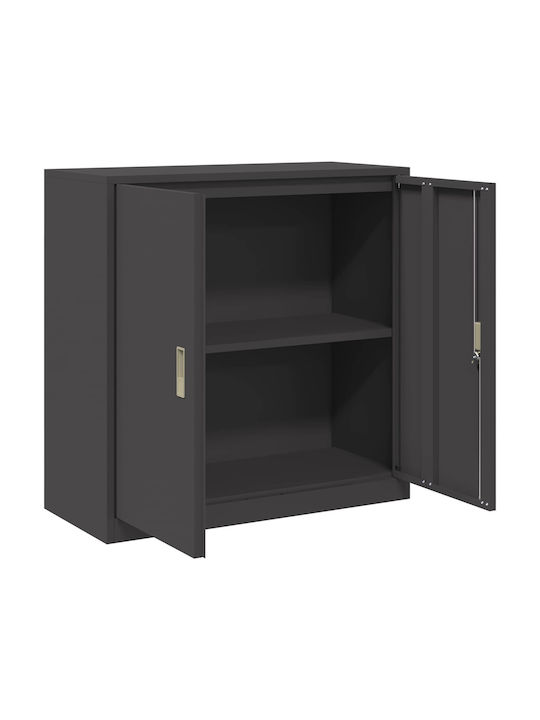 Kabinett Büro Black Velvet-Black Metal 90x40x90cm