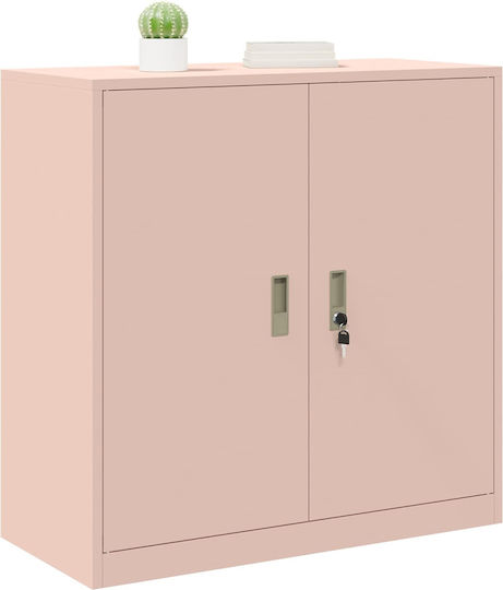Ντουλάπι Γραφείου Μεταλλικό Ροζ 90x40x90cm