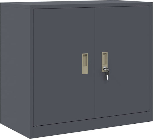 Office Storage Metal Cabinet Charcoal L80xW40xH70cm