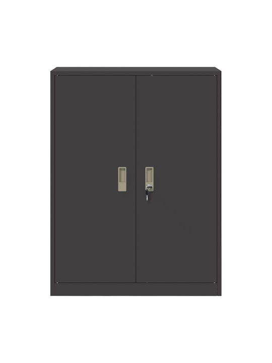 Cabinet de Birou Metalic Negru 80x40x105cm
